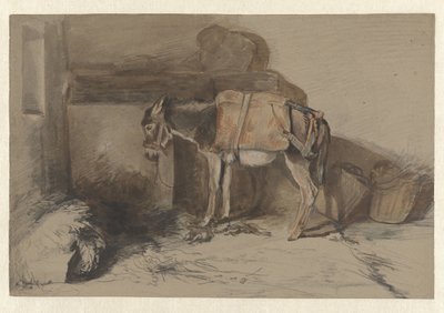 Osioł w stajni autorstwa Guillaume Anne van der Brugghen