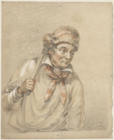 Mężczyzna z futrzanym kapeluszem na głowie autorstwa Guillaume Anne van der Brugghen