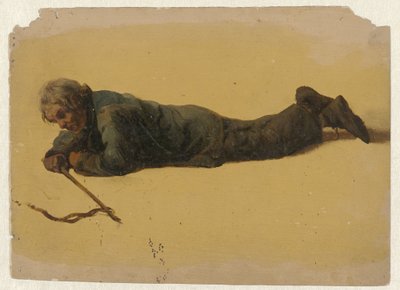 Mężczyzna leżący na brzuchu autorstwa Guillaume Anne van der Brugghen