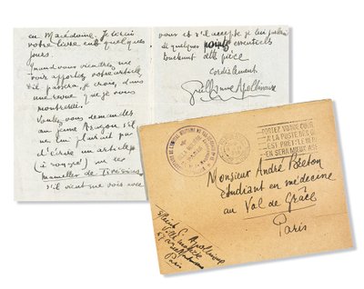 List do Andre Bretona, 1918 autorstwa Guillaume Apollinaire