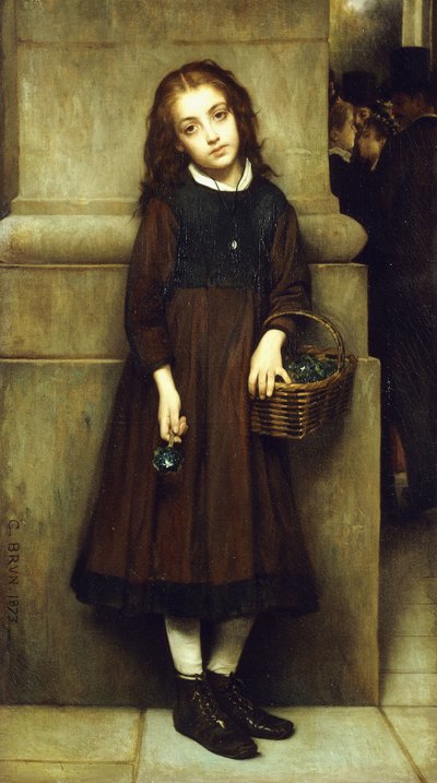 Flower Girl przed Operą, 1873 autorstwa Guillaume Charles Brun