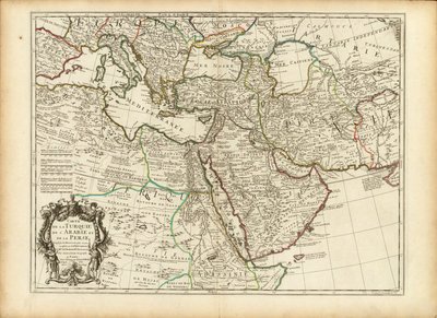 1701 Guillaume Delisle mapa imperium osmańskiego i perskiego (przycięta) autorstwa Guillaume Delisle