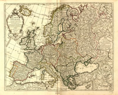 Mapa Europy. LOC 97683588 autorstwa Guillaume Delisle