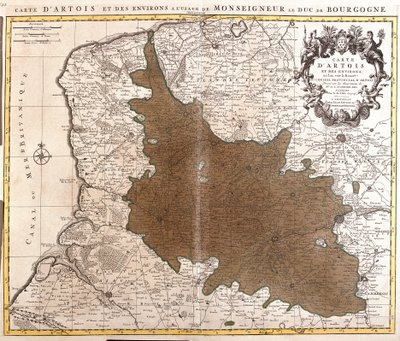 Mapa Artois (Pas de Calais, Francja) (akwaforta autorstwa Guillaume Delisle