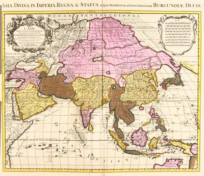 Mapa Azji (akwaforta autorstwa Guillaume Delisle