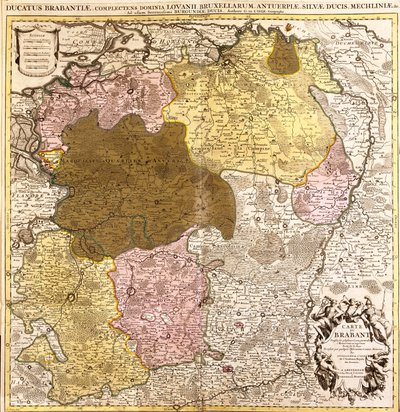 Mapa Brabancji (Belgia i Holandia) (akwaforta) autorstwa Guillaume Delisle