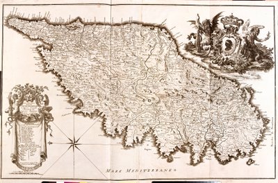 Mapa Korsyki (Francja) (akwaforta autorstwa Guillaume Delisle