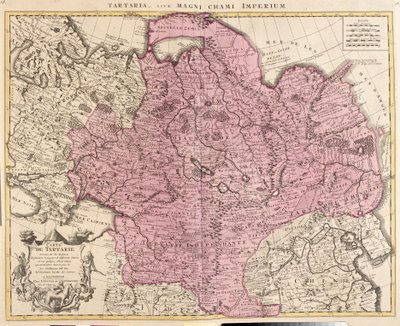 Mapa Tartarii (Azja Środkowa, Syberia, Turkiestan, Mongolia i Mandżuria) (akwaforta autorstwa Guillaume Delisle