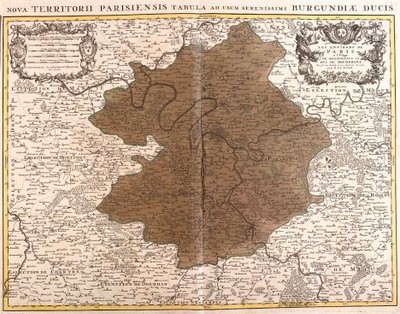 Mapa Ile de France (akwaforta autorstwa Guillaume Delisle