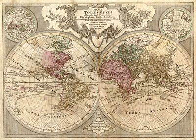 Mappa totius mundi - adornata juxta observationes dnn. academiae regalis scientiarum et nonnullorum aliorum secundum annotationes recentissimas LOC 2006627254 autorstwa Guillaume Delisle