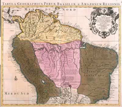 Panama, Kolumbia, Wenezuela, Gujana Francuska, Gujana, Surinam, Ekwador, Peru, Boliwia, duża część Brazylii (z wyjątkiem południowej), północne Chile autorstwa Guillaume Delisle