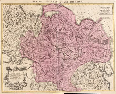 Rosja, Kazachstan, Uzbekistan, Kirgistan, Tadżykistan, duża część Chin (z wyjątkiem południowo-wschodnich), Mongolia autorstwa Guillaume Delisle