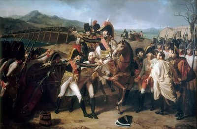Niespodzianka na moście na Dunaju 13 listopada 1805 r. autorstwa Guillaume Guillon Lethière