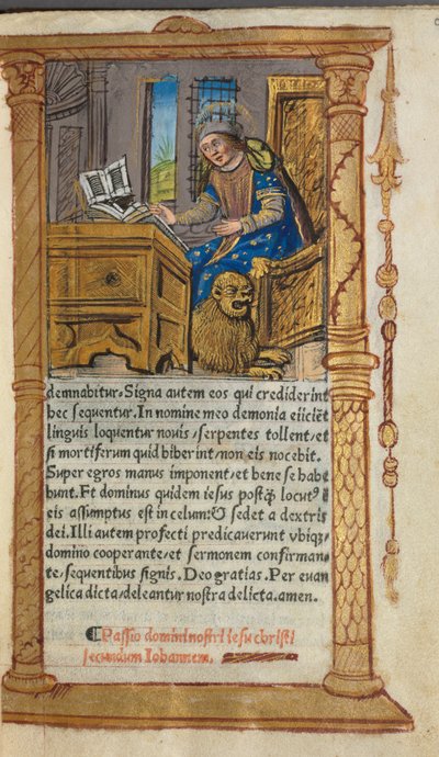 Drukowany Księga Godzin Korzystanie z Rzymu: fol. 20r, Św. Marek, 1510. autorstwa Guillaume Le Rouge