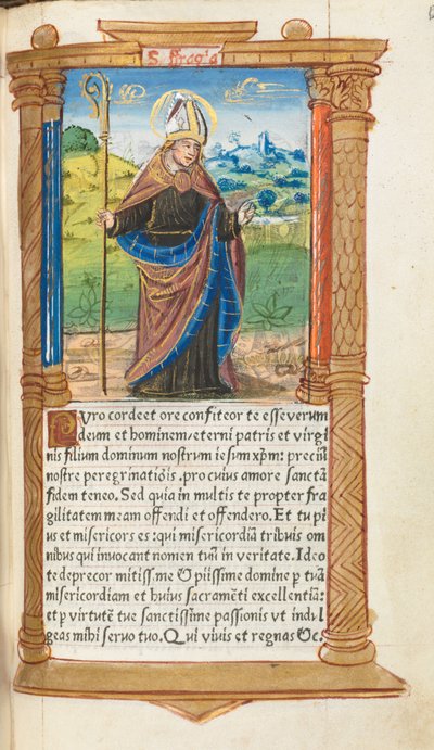 Drukowany Księga Godzin Korzystanie z Rzymu: fol. 96r, św. Augustyn, 1510. autorstwa Guillaume Le Rouge