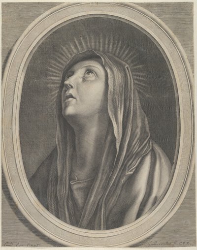 Dziewica patrząca w górę..., ca. 1650-1704. autorstwa Guillaume Vallet
