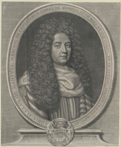Adrien-Alexandre markiz Comte de Manevilette Crevecoeur (druk) autorstwa Guillelmus Vallet