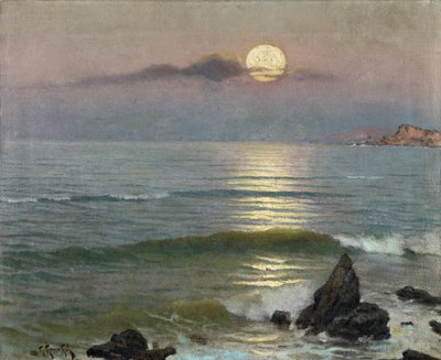 Światło księżyca - Gomez Gil, Guillermo (1862-1942) - ok. 1910 - Olej na płótnie - 43x53 - Muzeum Carmen Thyssen, Malaga autorstwa Guillermo Gomez y Gil