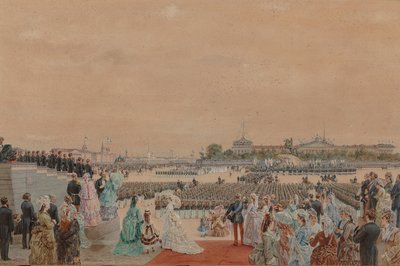 Uroczyste nabożeństwo z okazji 200-lecia Piotra I na Placu Senackim..., 30 maja 1872 r. autorstwa Gun
