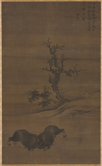 Herdboys i Buffalo w krajobrazie, 1200s. autorstwa Guo Min