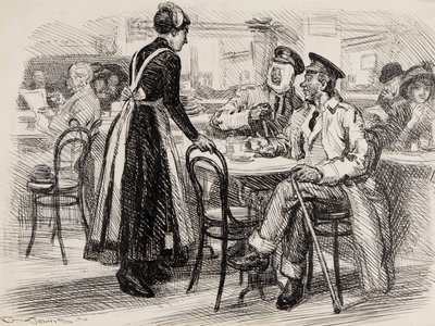 Rysunek z I wojny światowej, prawdopodobnie dla Puncha, 1916 (pióro i atrament na papierze) autorstwa Gurnell Charles Jennis