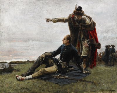 Karol XII Szwedzki i Iwan Mazepa po bitwie pod Połtawą, 1879 autorstwa Gustaf Cederström