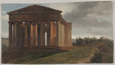 Świątynia w Agrigento na Sycylii (olej na papierze osadzony na masonicie) autorstwa Gustaf Soderberg