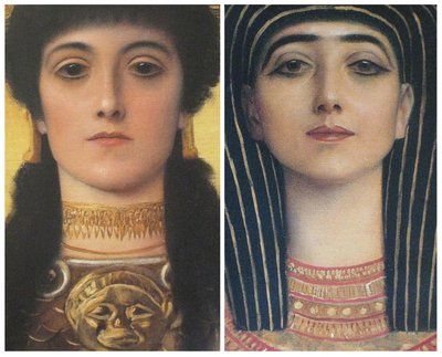 Starożytna Grecja i Starożytny Egipt, szefowie szczegółów Ateny i Izydy autorstwa Gustav Klimt
