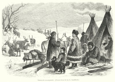 Obóz Samoyede (rycina) autorstwa Gustav (after) Sundblad
