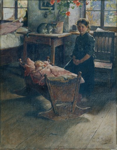 przy kołysce autorstwa Gustav Adolf Hessl