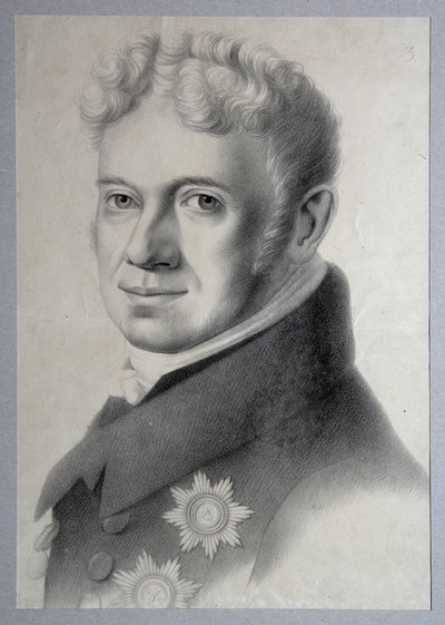 Portret księcia Grigorija Aleksandrowicza Stroganowa 1770-1857, lata 20. XIX wieku autorstwa Gustav Adolf Hippius