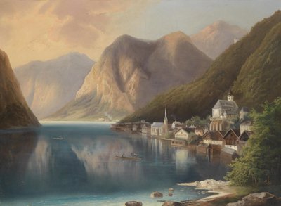 Widok na Hallstadt autorstwa Gustav Barbarini