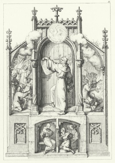 Cztery sceny z życia Marcina Lutra (rycina) autorstwa Gustav Ferdinand Leopold Konig