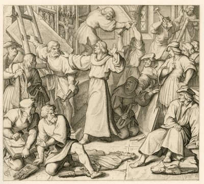 Marcin Luter przeciwko ikonoklazmowi autorstwa Gustav Ferdinand Leopold Konig