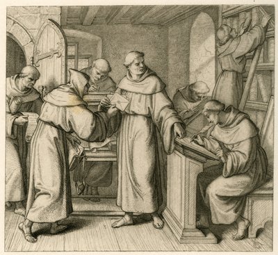 Marcina Lutra jako wikariusza generalnego klasztoru augustianów. Ilustracja z: „Dr Martin Luther the German Reformer” , zilustrowana przez Gustava Koeniga, opublikowana przez Rudolfa Bessera, Gotha autorstwa Gustav Ferdinand Leopold Konig