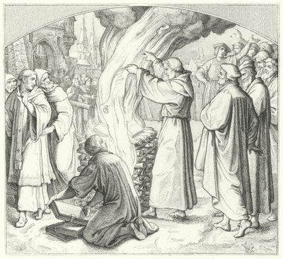 Marcin Luter palący bullę papieską w Wittenberdze, 1520 autorstwa Gustav Ferdinand Leopold Konig