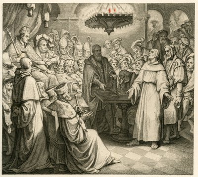 Marcin Luter przed cesarzem Karolem, obok niego jego brat Ferdynand autorstwa Gustav Ferdinand Leopold Konig
