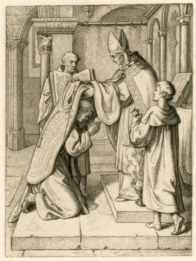 Marcin Luter zostaje wyświęcony na kapłana autorstwa Gustav Ferdinand Leopold Konig