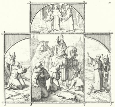 Podróż Marcina Lutra do Rzymu (grafika) autorstwa Gustav Ferdinand Leopold Konig