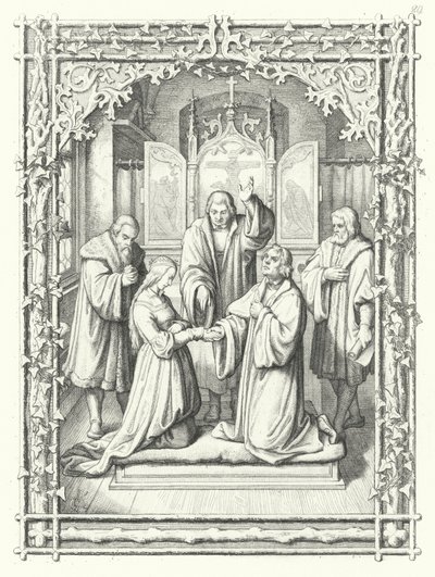 Małżeństwo Marcina Lutra z Kathariną von Bora autorstwa Gustav Ferdinand Leopold Konig