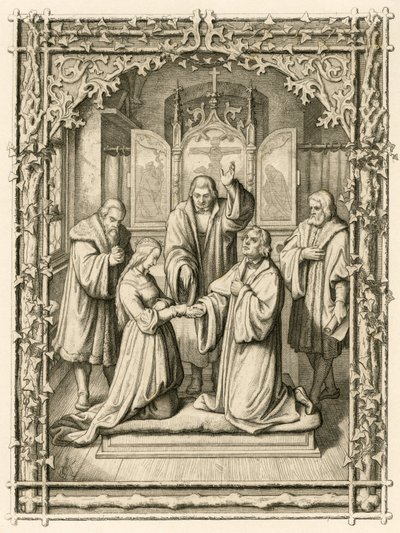 Ślub Marcina Lutra i Katarzyny von Bora (Catherine de Bore autorstwa Gustav Ferdinand Leopold Konig