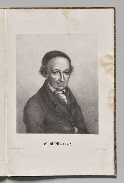 Znani niemieccy autorzy: Portret Christophera Martina Wielanda autorstwa Gustav Karl Friedrich Luderitz