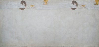 Beethoven Frieze: Tęsknota za szczęściem - panel 2, lewa długa ściana autorstwa Gustav Klimt