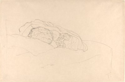 Zwinięta dziewczyna na łóżku autorstwa Gustav Klimt