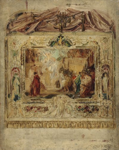 Projekt kurtyny teatralnej, ok. 1883-85 (olej na płótnie) autorstwa Gustav Klimt