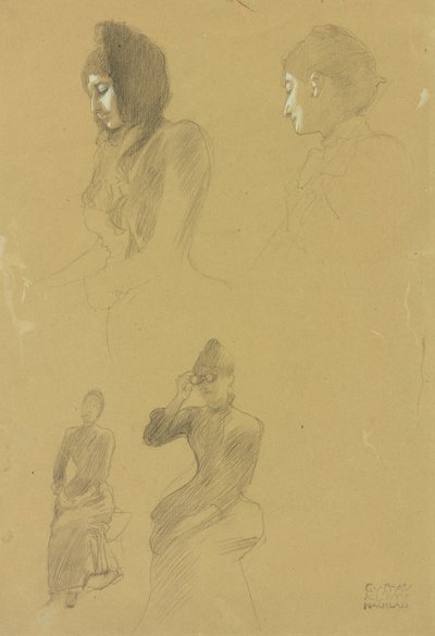 Cztery studia portretowe kobiet autorstwa Gustav Klimt