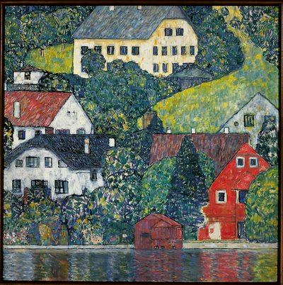 Domy w Unterach nad Attersee, c.1916 autorstwa Gustav Klimt