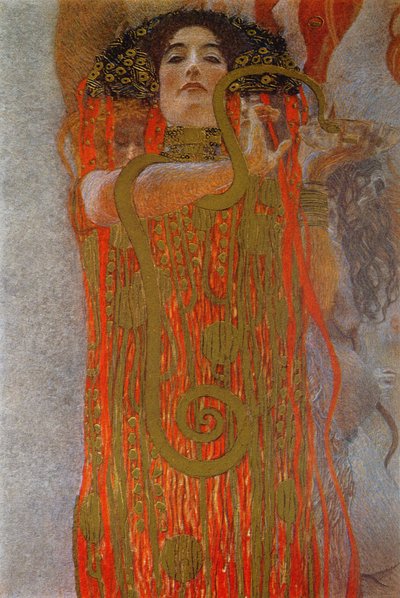 Hygieia, 1900-7 (detal z Medycyny) autorstwa Gustav Klimt