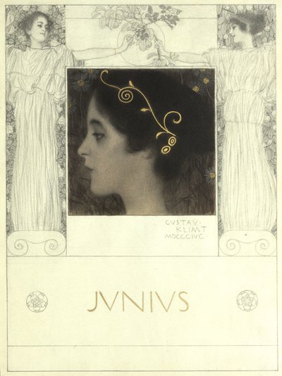„Junius” (wzór do: Gerlach  Schenk, Alegorie N.F. nr 53) autorstwa Gustav Klimt