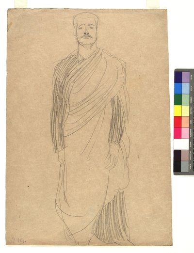 Mann in drapiertem Kostüm autorstwa Gustav Klimt